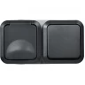 Блок розетка + выключатель горизонтальный IEK TORS 16А IP55 графит TS-G10-6-55-V-K53