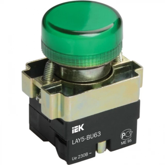 Индикатор IEK LAY5-BU63 d=22мм зеленый - BLS50-BU-K06 Индикатор IEK LAY5-BU63 d=22мм зеленый - BLS50-BU-K06