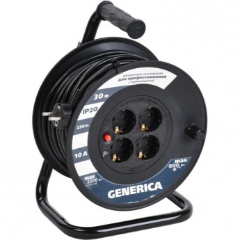 Катушка IEK УК30 с термозащитой 4 места 2P+PE/30м 3х1,0мм2 GENERICA - WKP10-10-04-30-G Катушка IEK УК30 с термозащитой 4 места 2P+PE/30м 3х1,0мм2 GENERICA - WKP10-10-04-30-G