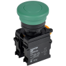 Кнопка IEK MASTER MI-BG60-11M-3-21-K06 "Грибок" без фиксации d=22мм 1NO+1NC зелёная MI-BG60-11M-3-21-K006