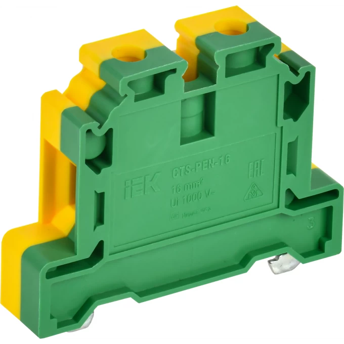 Колодка клеммная IEK CTS-PEN земля 16мм2 желто-зеленая YCT11-00-K52-016 Колодка клеммная IEK CTS-PEN земля 16мм2 желто-зеленая YCT11-00-K52-016