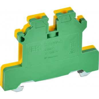 Колодка клеммная IEK CTS-PEN земля 4мм2 желто-зеленая Колодка клеммная IEK CTS-PEN земля 4мм2 желто-зеленая