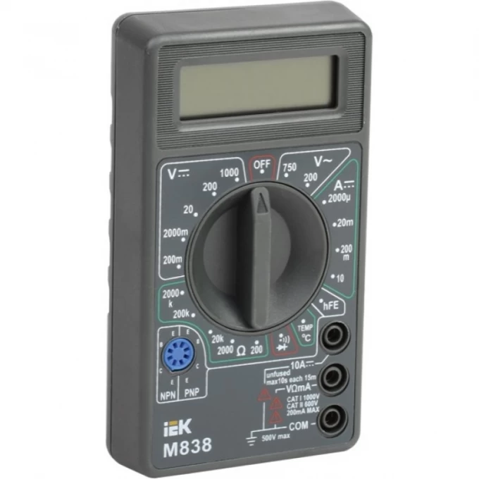 Мультиметр цифровой IEK UNIVERSAL M838 - TMD-2S-838 Мультиметр цифровой IEK UNIVERSAL M838 - TMD-2S-838