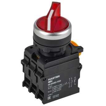 Переключатель с подсветкой IEK MASTER MI-SW60-11XD-3-14-2-K04 на 2 положения 1NO+1NC красный