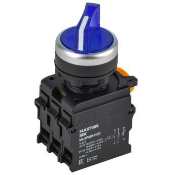 Переключатель с подсветкой на 2 положения IEK MASTER MI-SW60-11XD-3-14-2-K07 1NO+1NC синий