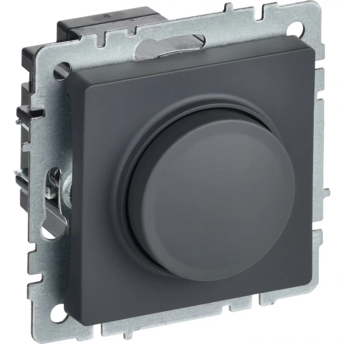 Светорегулятор поворотно-нажимной IEK BRITE 600Вт СС10-1-0-БрГ графит BR-D20-0600-K53 Светорегулятор поворотно-нажимной IEK BRITE 600Вт СС10-1-0-БрГ графит BR-D20-0600-K53
