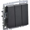 Выключатель 3-клавишный IEK BRITE 10А ВС10-3-0-БрЧ черный - BR-V30-0-10-K02